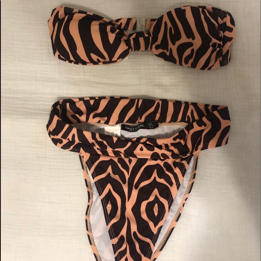 nastygal high waisted zebra bikini